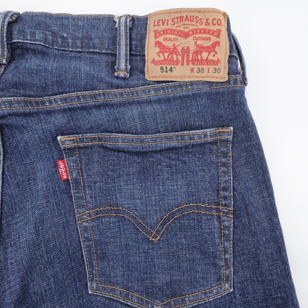 Levi's 514 Straight Fit Jeans Stretch Denim Men 38x30 (Inseam measure 29")
